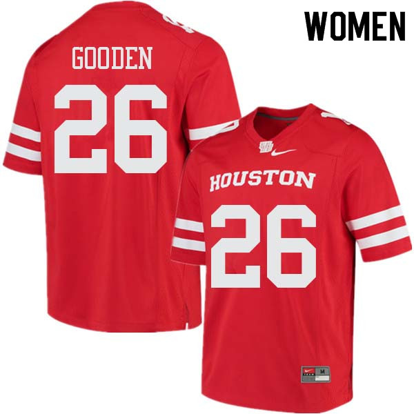 Women #26 Elijah Gooden Houston Cougars College Football Jerseys Sale-Red